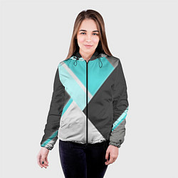 Куртка с капюшоном женская Color black blue, цвет: 3D-черный — фото 2