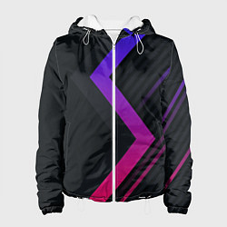 Куртка с капюшоном женская Color black line, цвет: 3D-белый