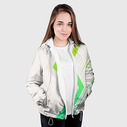 Женская куртка Color white line green / 3D-Белый – фото 3