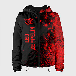 Куртка с капюшоном женская Led Zeppelin - red gradient по-вертикали, цвет: 3D-черный