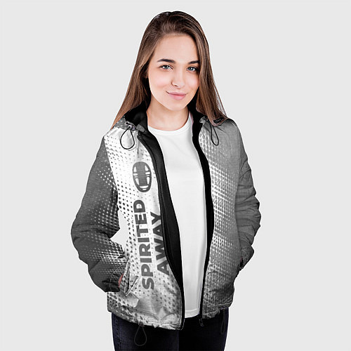 Женская куртка Spirited Away - white gradient по-вертикали / 3D-Черный – фото 3