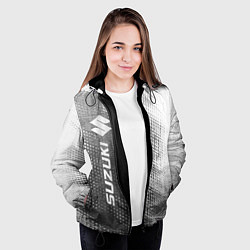 Куртка с капюшоном женская Suzuki - grey gradient по-вертикали, цвет: 3D-черный — фото 2