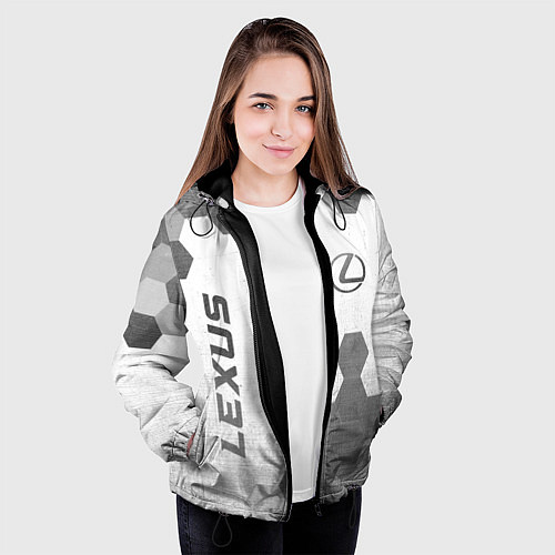 Женская куртка Lexus - white gradient вертикально / 3D-Черный – фото 3