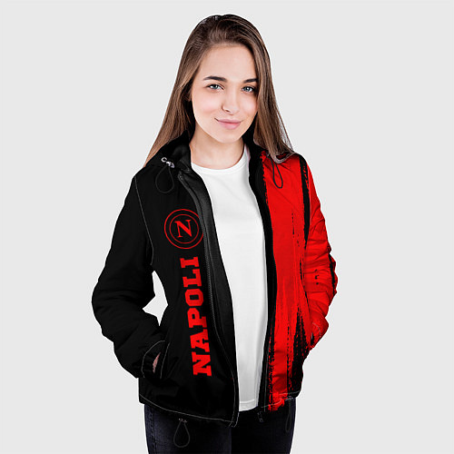 Женская куртка Napoli - red gradient по-вертикали / 3D-Черный – фото 3