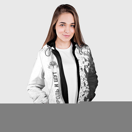 Женская куртка Король и Шут - white gradient по-вертикали / 3D-Черный – фото 3
