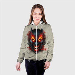 Куртка с капюшоном женская Огенный Бэтмент, цвет: 3D-белый — фото 2