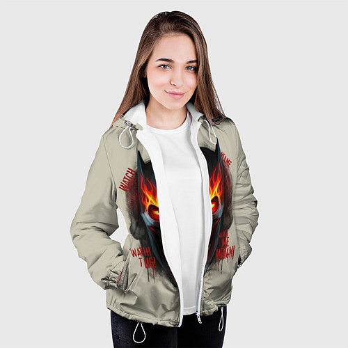 Женская куртка Огенный Бэтмент / 3D-Белый – фото 3