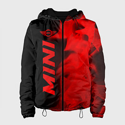 Куртка с капюшоном женская Mini - red gradient по-вертикали, цвет: 3D-черный