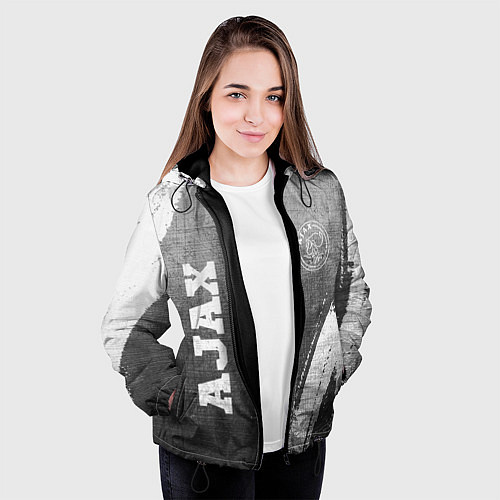 Женская куртка Ajax - grey gradient вертикально / 3D-Черный – фото 3