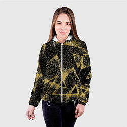 Куртка с капюшоном женская Triangle yellow with dots, цвет: 3D-белый — фото 2