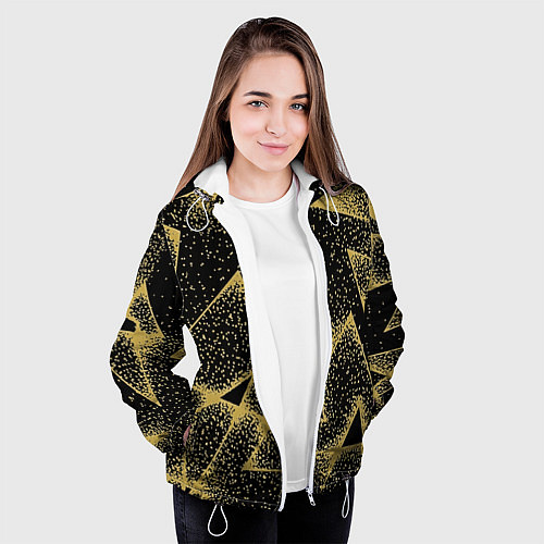 Женская куртка Triangle yellow with dots / 3D-Белый – фото 3