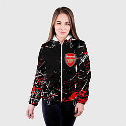 Куртка с капюшоном женская Арсенал штрихи красок, цвет: 3D-белый — фото 2