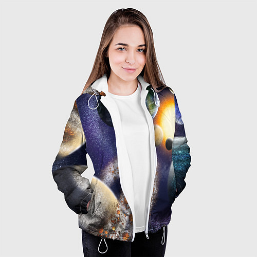 Женская куртка Парад планет / 3D-Белый – фото 3