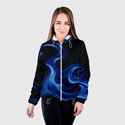 Куртка с капюшоном женская Color blue smoke, цвет: 3D-белый — фото 2