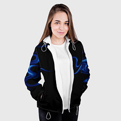 Куртка с капюшоном женская Color blue abstraction, цвет: 3D-белый — фото 2