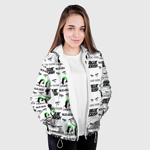 Женская куртка Billie Eilish singer / 3D-Белый – фото 3