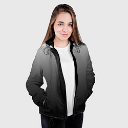 Куртка с капюшоном женская Текстурированный градиент тёмно-серый, цвет: 3D-черный — фото 2