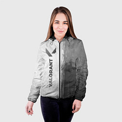 Куртка с капюшоном женская Valorant - white gradient по-вертикали, цвет: 3D-черный — фото 2