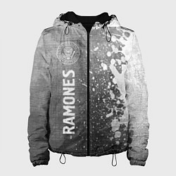 Куртка с капюшоном женская Ramones - grey gradient по-вертикали, цвет: 3D-черный