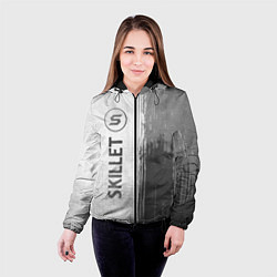 Куртка с капюшоном женская Skillet - white gradient по-вертикали, цвет: 3D-черный — фото 2