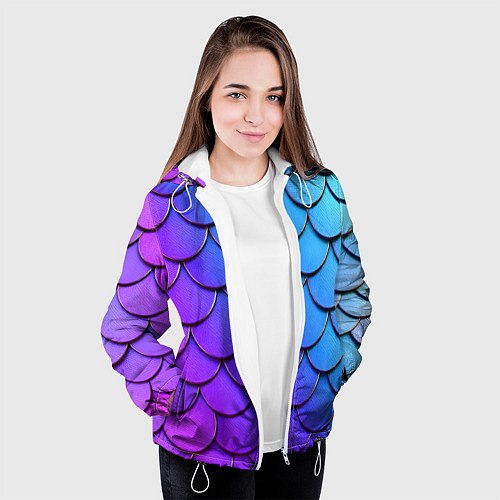 Женская куртка Градиент на чешуе / 3D-Белый – фото 3