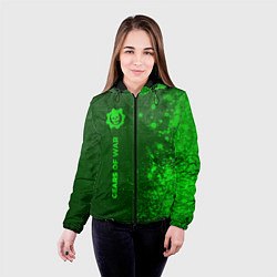 Куртка с капюшоном женская Gears of War - green gradient по-вертикали, цвет: 3D-черный — фото 2
