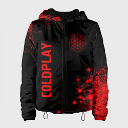 Куртка с капюшоном женская Coldplay - red gradient вертикально, цвет: 3D-черный