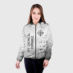 Куртка с капюшоном женская My Chemical Romance - white gradient вертикально, цвет: 3D-черный — фото 2