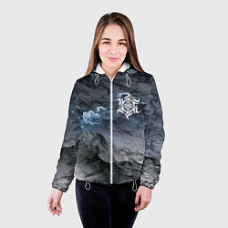 Куртка с капюшоном женская Символика Белобога - оберег, цвет: 3D-белый — фото 2