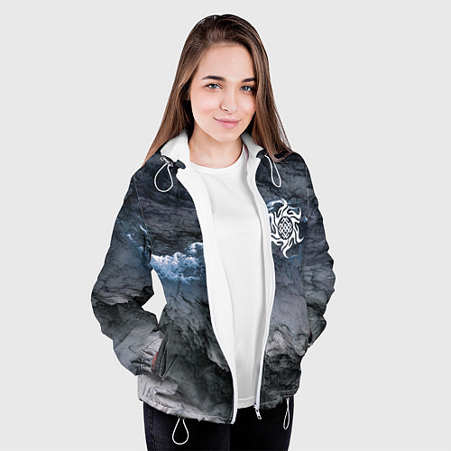Женская куртка Символика Белобога - оберег / 3D-Белый – фото 3