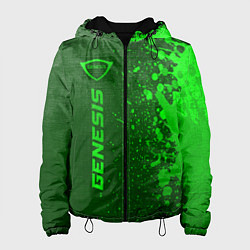 Куртка с капюшоном женская Genesis - green gradient по-вертикали, цвет: 3D-черный