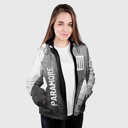 Женская куртка Paramore - grey gradient вертикально / 3D-Черный – фото 3