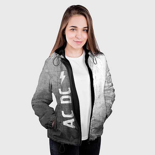 Женская куртка AC DC - grey gradient по-вертикали / 3D-Черный – фото 3