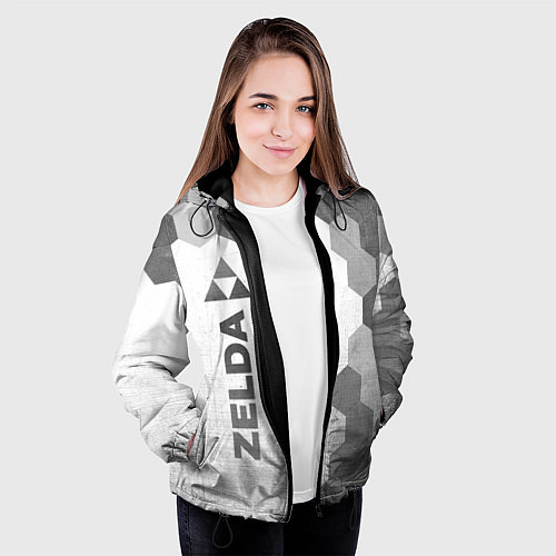 Женская куртка Zelda - white gradient по-вертикали / 3D-Черный – фото 3