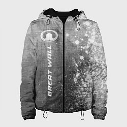 Куртка с капюшоном женская Great Wall - grey gradient по-вертикали, цвет: 3D-черный