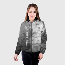 Куртка с капюшоном женская Watch Dogs - grey gradient по-вертикали, цвет: 3D-черный — фото 2