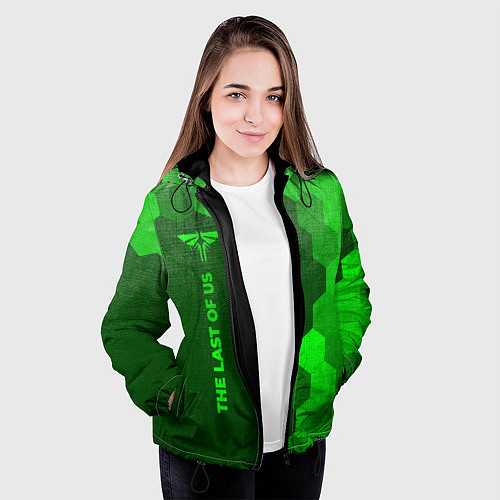Женская куртка The Last Of Us - green gradient по-вертикали / 3D-Черный – фото 3