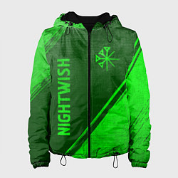 Куртка с капюшоном женская Nightwish - green gradient вертикально, цвет: 3D-черный