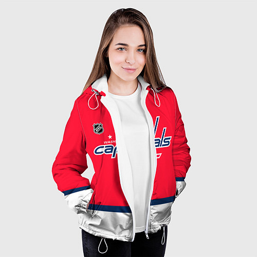 Женская куртка Вашингтон Кэпиталз хоккей / 3D-Белый – фото 3