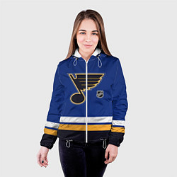 Куртка с капюшоном женская Сент Луис Блюз хоккей, цвет: 3D-белый — фото 2