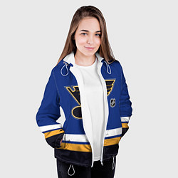Куртка с капюшоном женская Сент Луис Блюз хоккей, цвет: 3D-белый — фото 2