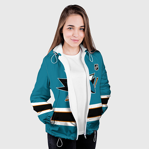 Женская куртка Сан Хосе Шаркс хоккей / 3D-Белый – фото 3