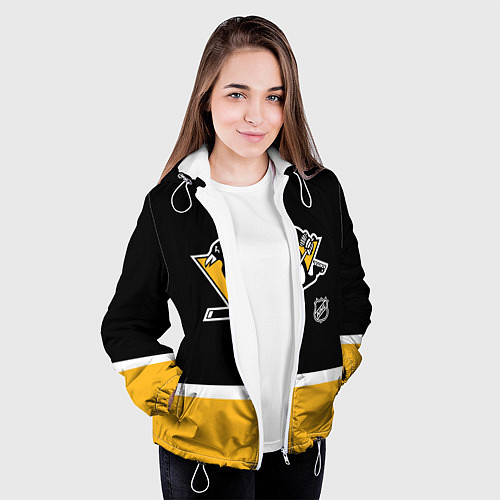 Женская куртка Питтсбург Пингвинз хоккей / 3D-Белый – фото 3