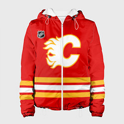 Куртка с капюшоном женская Калгари Флэймз хоккей, цвет: 3D-белый