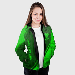 Куртка с капюшоном женская Three Days Grace - green gradient вертикально, цвет: 3D-черный — фото 2