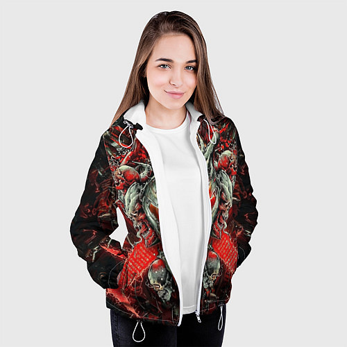 Женская куртка Doom постер к игре / 3D-Белый – фото 3