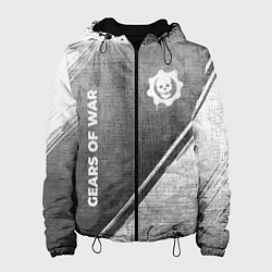 Куртка с капюшоном женская Gears of War - grey gradient вертикально, цвет: 3D-черный