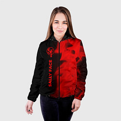 Куртка с капюшоном женская Sally Face - red gradient по-вертикали, цвет: 3D-черный — фото 2