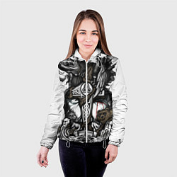 Куртка с капюшоном женская Языческий бог воинов, цвет: 3D-белый — фото 2