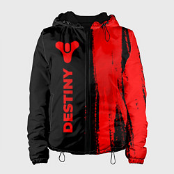 Куртка с капюшоном женская Destiny - red gradient по-вертикали, цвет: 3D-черный